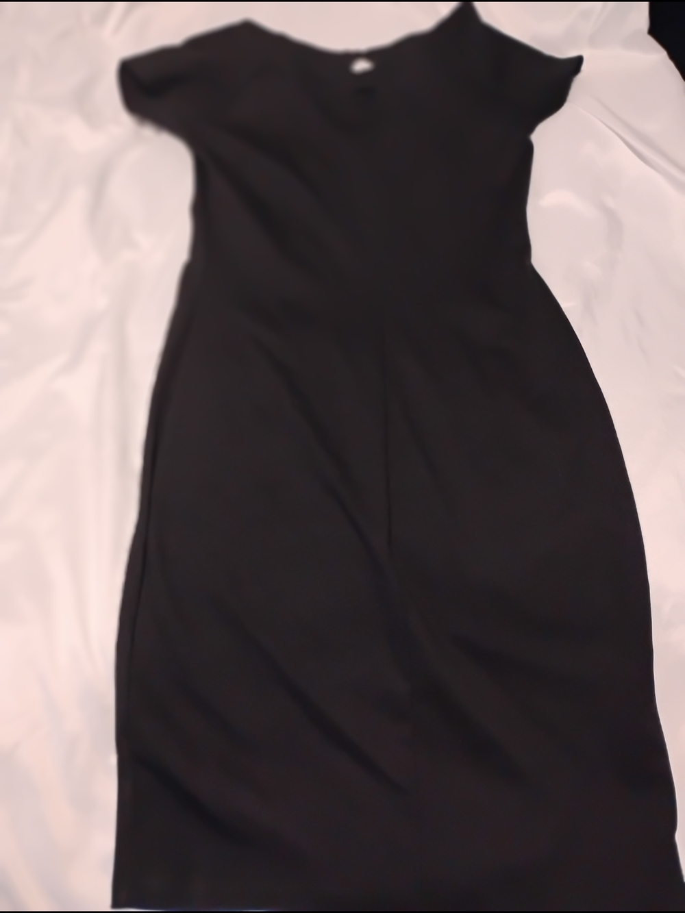Esprit Black Midi Cap-Sleeve Sheath Dress